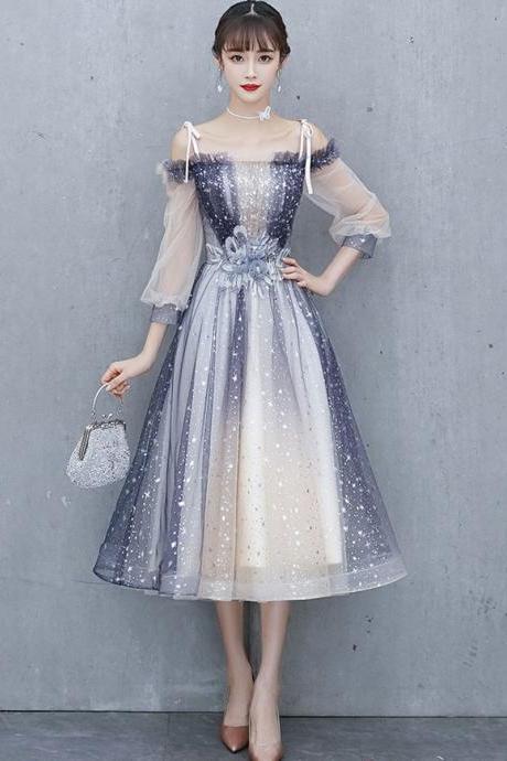 Cute Blue Tulle Short Prom Dress Blue Tulle Formal Dress,pl4383