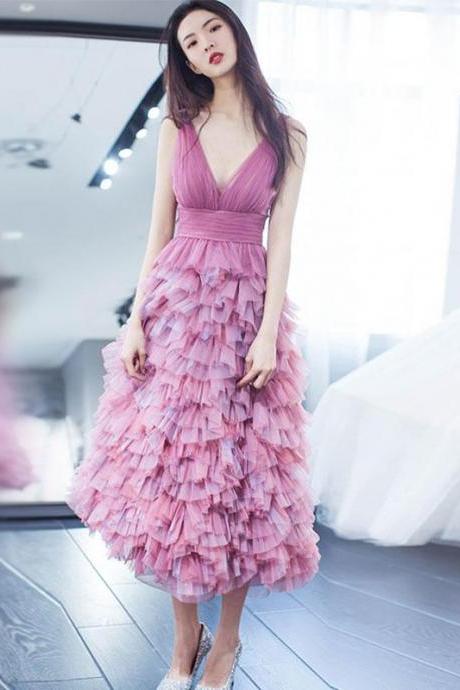 Cute V Neck Short Prom Dress, Homecoming Dress,pl4415