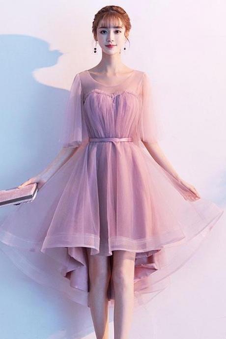 Pink Tulle Short Prom Dress, Pink Tulle Homecoming Dress,pl4469