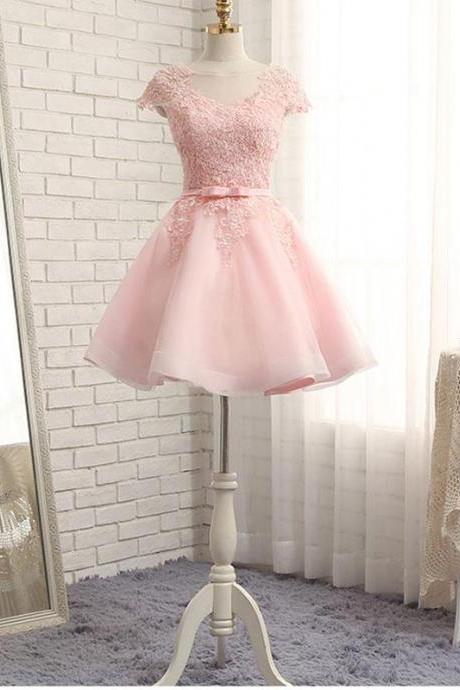 High Quality A Line Lace Short Prom Dress, Homecoming Dresses,pl4567