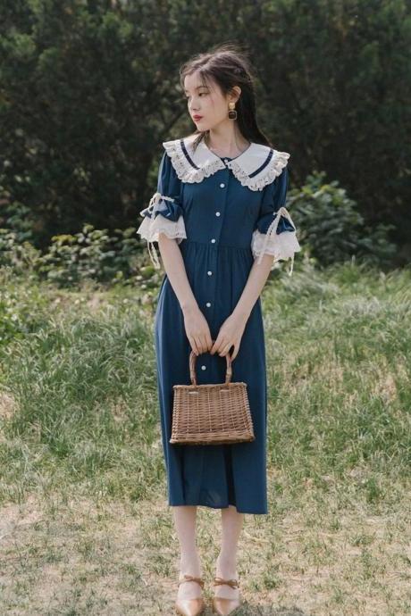 Prairie Dress-french Retro Dress-french Vintage Dress-victorian Dress-milk Maid Dress-summer Vintage Dress-lolita Dress-boho Women Dress,pl4673
