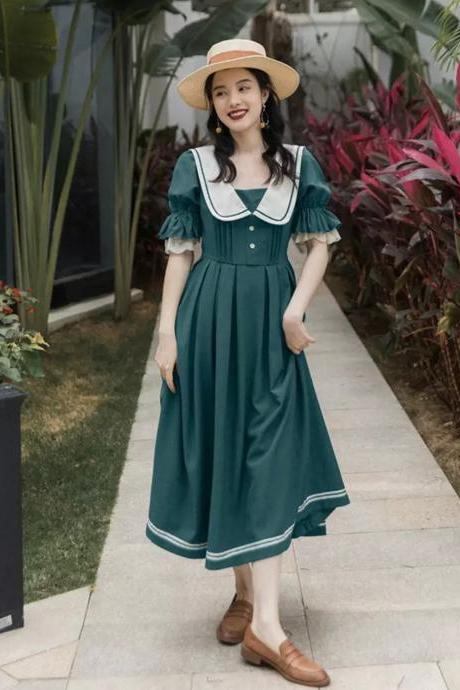Summer Vintage Dress-prairie Dress-vintage Women Dresses-french Vintage Dress-milk Maid Dress,pl4686