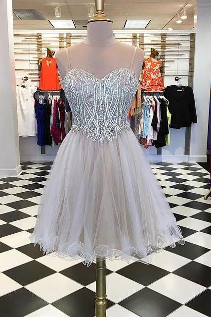 Two Pieces Short Prom Dresses With Beading,homecoming Dress,dance Dresses,pl4889