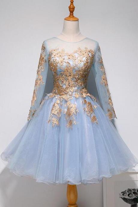 Lovely Light Blue Knee Length Party Dress, Short Prom Dress 2022,pl4965