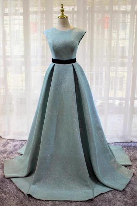 Blue Round Neckline A-line Party Dress 2019, Gorgeous Formal Dress 2021,pl4985