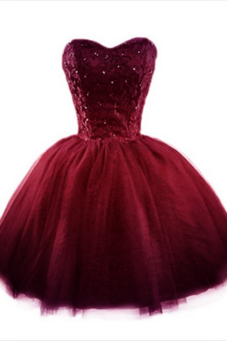 Sweet Burgundy Tulle Ball Party Dress 2022, Homecoming Dress 2022,pl4988