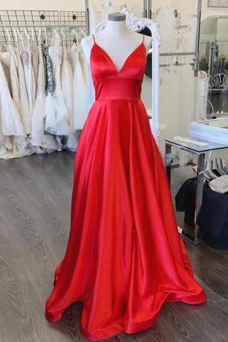 Red Prom Dress Long, Pageant Dress, Evening Dress, Dance Dresses, Graduation School Party Gown,pl4543