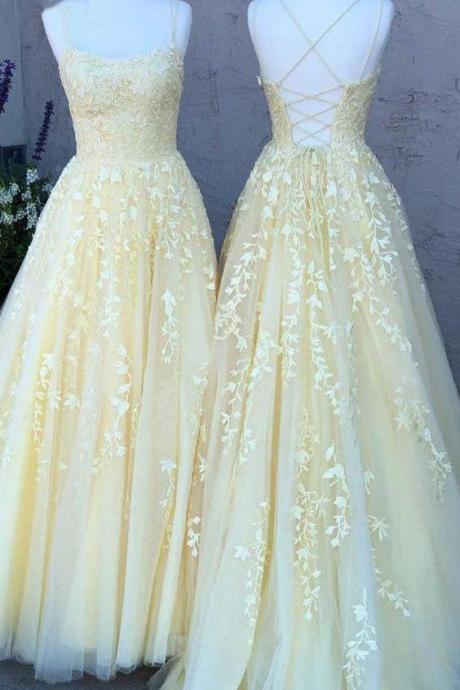 Style Yellow Prom Dress 2022, Prom Dresses, Pageant Dress, Evening Dress, Ball Dance Dresses, Graduation School Party Gown,pl4550