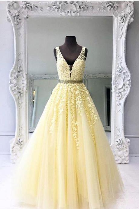 Yellow Prom Dress 2021 Formal Dress, Evening Dress, Dance Dresses,PL4564