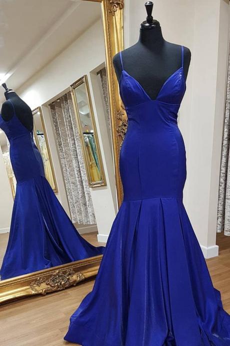 Royal Blue Mermaid Long Prom Dresses,PL4574