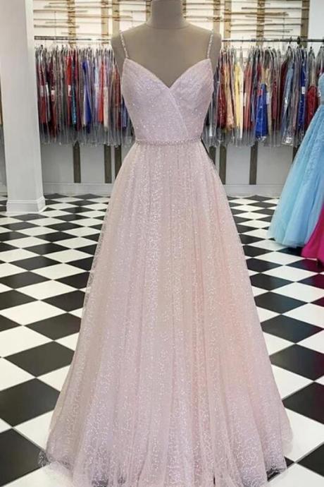 Sparkly Long Prom Dresses with Beading ,PL4586