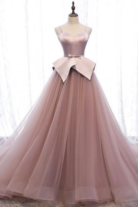 Pink Sweetheart Tulle Long Prom Gown Pink Tulle Formal Dress,pl4668