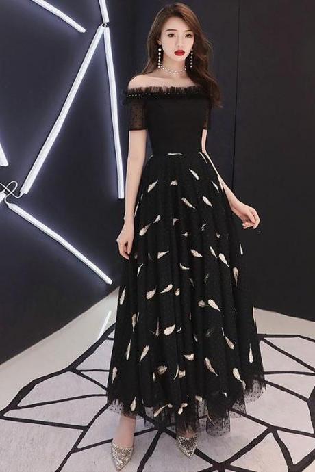 Black Tulle Prom Dress, Black Tulle Evening Dress,pl4718