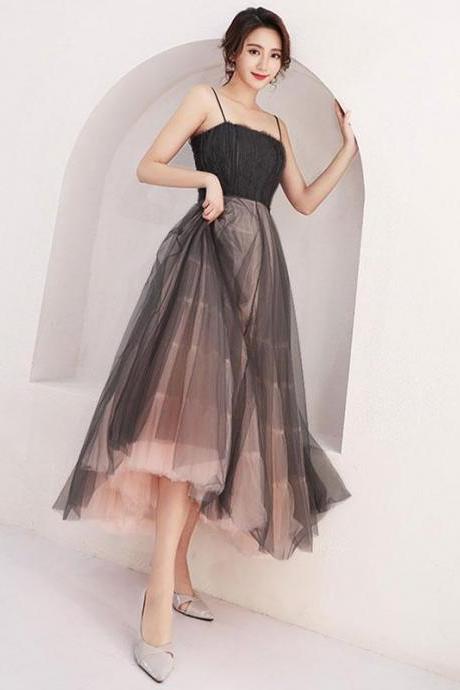 High Quality Black Tulle Short Prom Dress, Homecoming Dress,pl4745