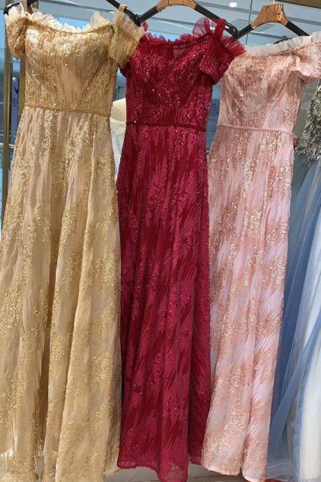 Floor-length/long A-line/princess Tulle Lady Prom Dress,pl4861