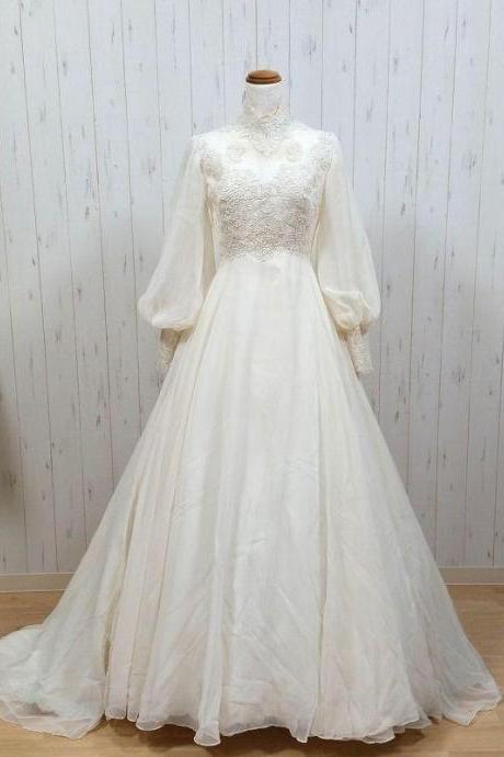 Vintage Long Sleeves Prom Dress,pl4901