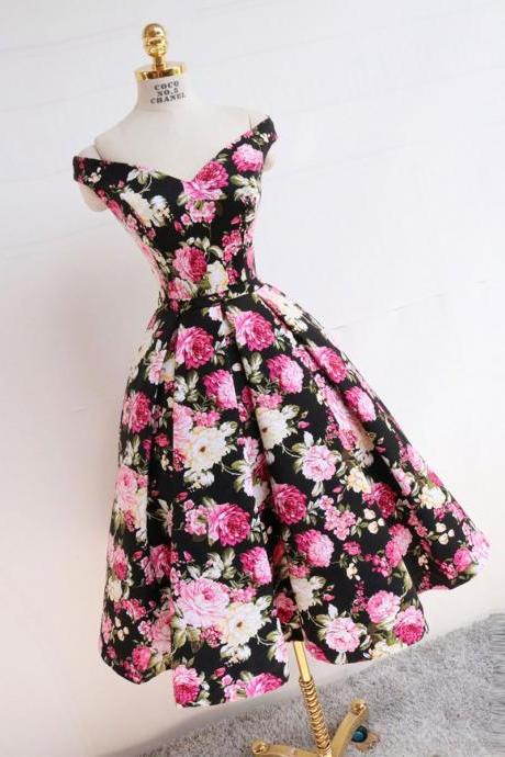 Cute V Neck Off Shoulder Satin Short Prom Dress Pink Bridesmaid Dress,pl4919
