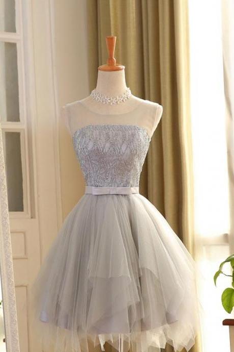 Cute Tulle Sequins Irregular Short Prom Dress, Homecoming Dress,pl4937