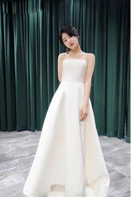 ,strapless Bridal Dress,white Wedding Dress,sexy Bridal Dress,custom Made,pl5068