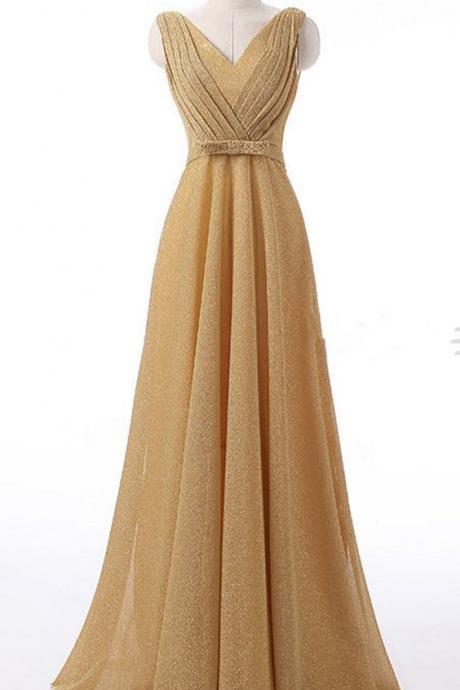 Champagne Color Long Gown Is Party Dress Formal Party Dress,pl5095
