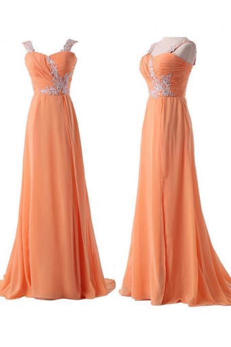 Chiffon A-line Backless Prom Dress With Lace-up,pl5128