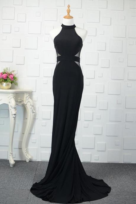 Black Tulle Sheath/column Floor-length Prom Dresses,pl5157