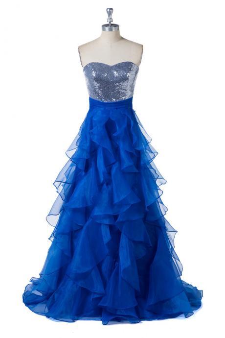 Strapless Sweetheart Layers Tulle Prom Dresses,pl5171