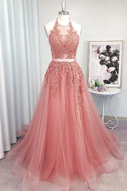 Style Prom Dress Halter Neckline, Formal Ball Dress, Evening Dress, Dance Dresses, School Party Gown,pl5381