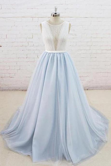 Light Blue Prom Dress, Prom Dresses, Evening Dress, Dance Dress, Graduation School Party Gown,pl5397