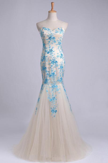 Elegant&perfect Tulle & Lace Prom Dress Corset Mermaid,pl5457