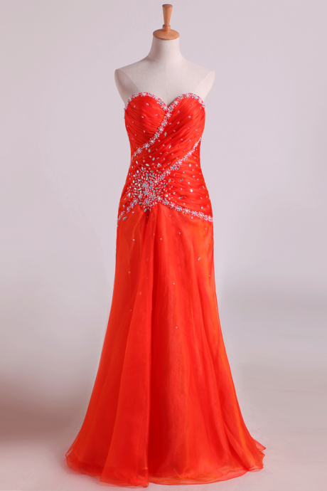 Sweetheart A Line Chiffon Evening Dresses With Beading,pl5571