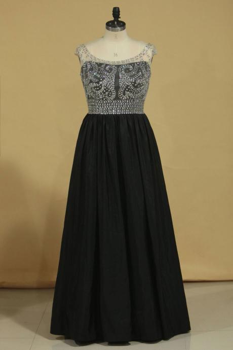 Open Back Off The Shoulder A Line Prom Dresses Taffeta With Beading,pl5654