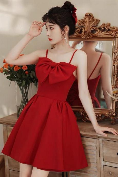 Red Little Party Dress, Short Birthday Dress, Princess Homecoming Dress ,custom Made
