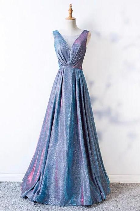 V-neck Long Birthday Party Dress, Fairy Dream Evening Dress,custom Made