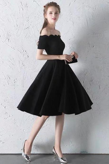 Off Shoulder Party Dress,black Little Dress,custom Made