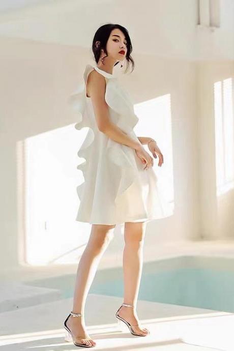 White Dress, Birthday Dress, Light Luxury Fashion Lady Dress,custom Made