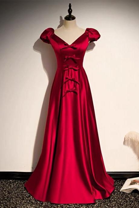 , Red Dress, Elegant Party Dress,cut Long Prom Dress,custom Made