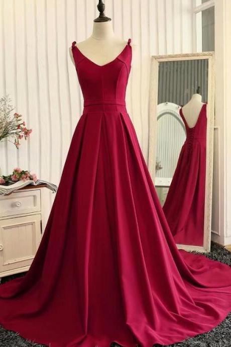 Red Fashionable Long Evening Gown, Red Prom Dress 2020