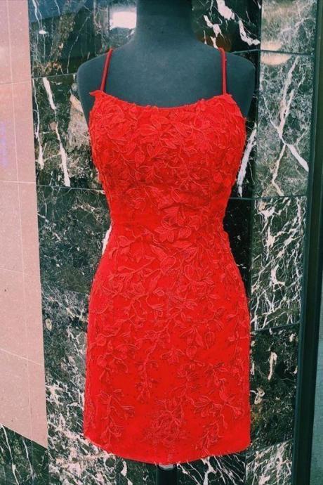Short Lace Prom Dresses with Beading,Homecoming Dresses,Back School Dance Dresses