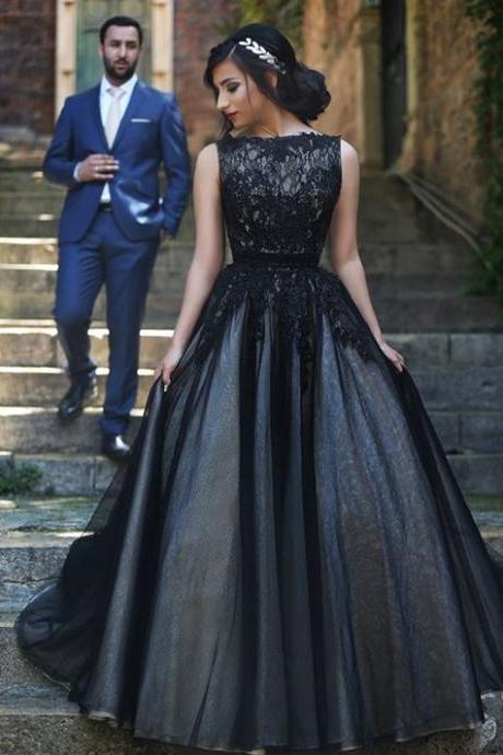 A-line Popular Black Lace Long Prom Dress Arrival Custom Made Formal Occasion Dresses