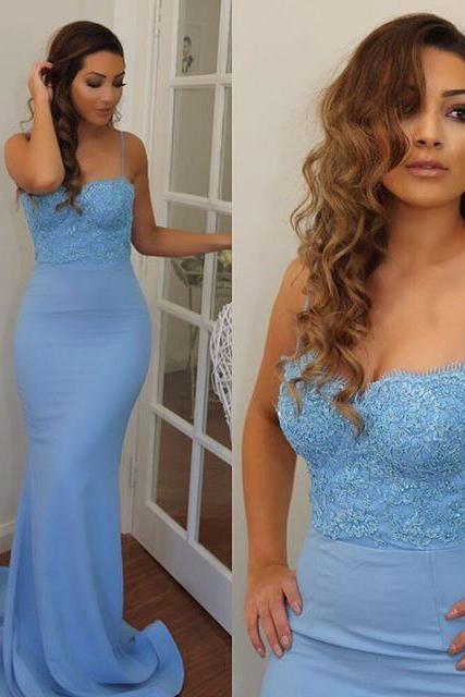2016 Evening Dresses New Arrival Cheap Sexy Mermaid Spaghetti Straps Long Lace Formal Long Prom Party Dress Gown Abendkleider