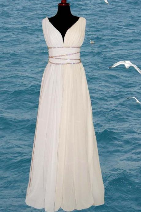 2016 Real Image Sexy Beach Wedding Dresses Vestidos de Novia White A-line Beads Backless Chiffon Wedding Dress Bridal Gowns