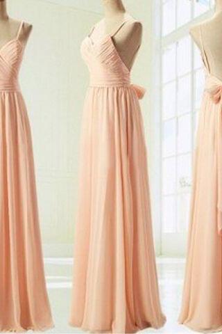 Charming Prom Dress,sweetheart Prom Dress,a-line Prom Dress,pink Prom Dress,chiffon Prom Dress, With Straps Long Modest Gowns Dresses