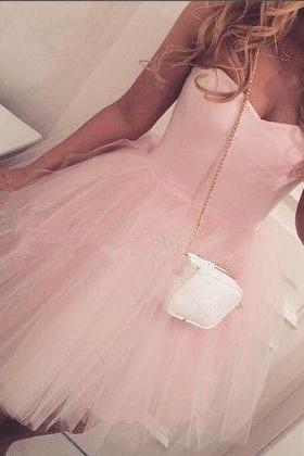 Cute Pink Homecoming Dress,sweetheart Prom Dress,tulle Ball Gown Homecoming Dress