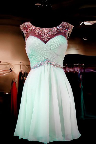 2016 Shiny Beading Homecoming Dress,short Prom Dress,mint Homecoming Dress In Summer For Teens