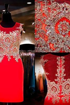2016 Red Lace Mermaid Homecoming Dresses,2016 Elegant Prom Dresses, Luxury Party Dresses