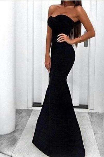  2016 Custom Charming Black Mermaid Prom Dress,Sexy Sweetheart Evening Dress,Sexy Backless Long Prom Dress 
