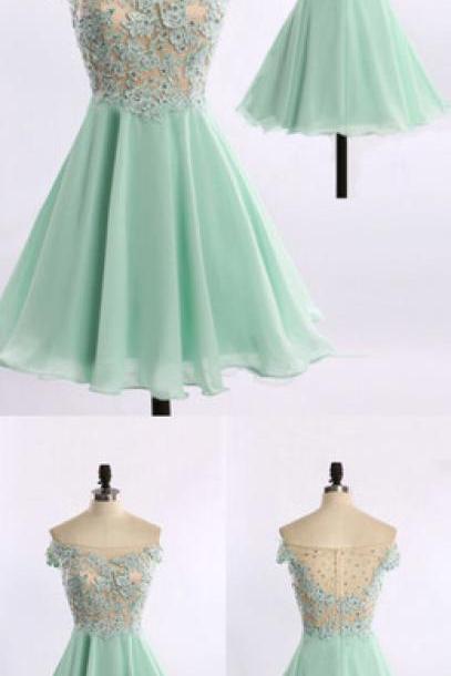  2016 Custom Charming Mint Green Beading Homecoming Dress,Sexy See Through Applique Evening Dress,Sexy Backless Long Prom Dress 