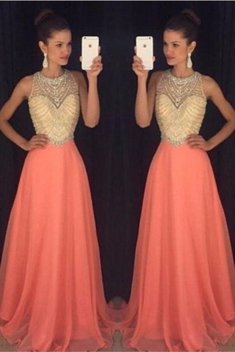 New Arrival Chiffon Prom Dress,Beading Prom Gown Dress,Evening Formal Gown,Long Prom Dress