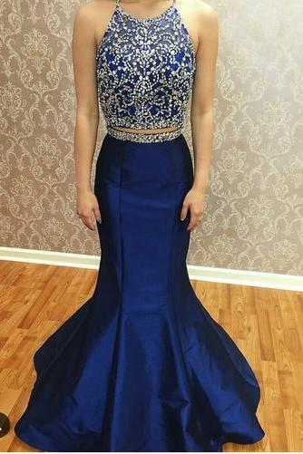 Charming Prom Dress,Two Piece Prom Dress,Beading Prom Dress,Sexy Prom Dress,Long Prom Dress,Evening Formal Gown